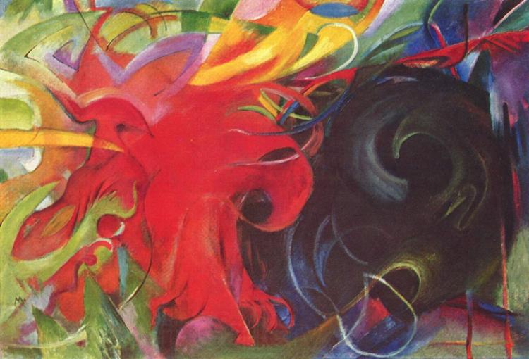 Franz Marc Fighting Forms (mk34) Norge oil painting art